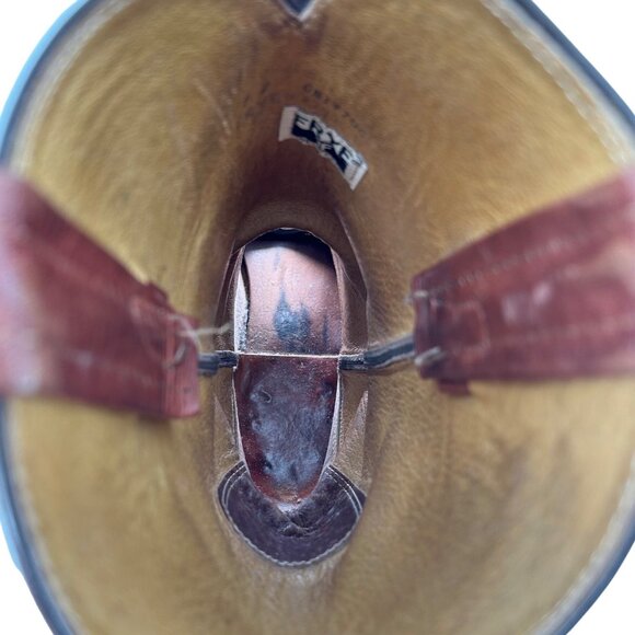 Vintage Frye Cowboy Boots Mens size 9D Distressed Brown Leather USA Western Boot - Picture 14 of 15